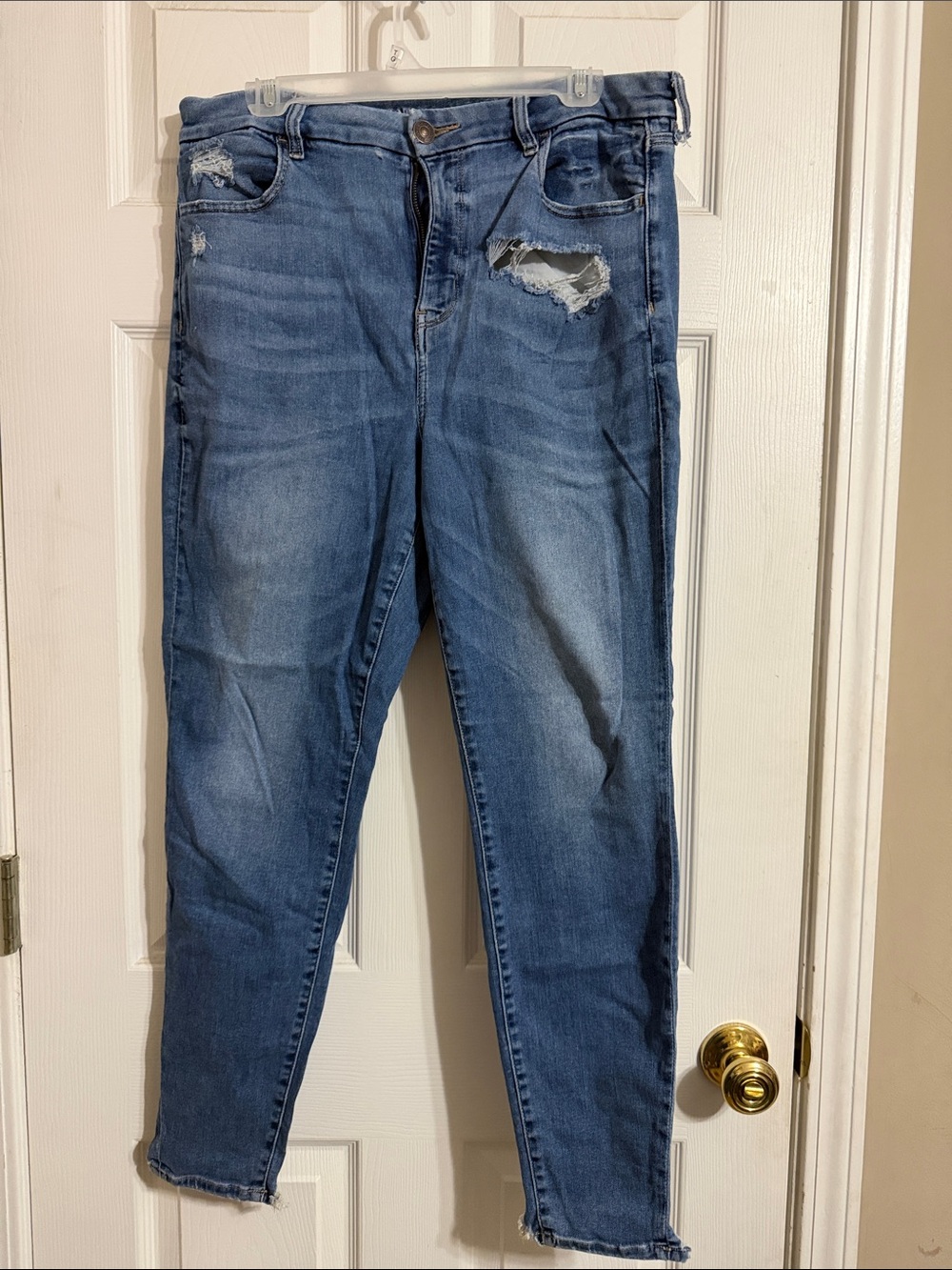 Blue Women's Distressed Stretch Jeans (Next Level Stretch)